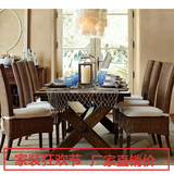 美式复古家具做旧实木餐桌茶几书桌会议桌长凳餐厅桌北欧花园桌椅