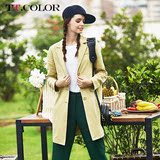 TTcolor2016秋季新款韩版百搭休闲薄款风衣外套女茧型中长款外套