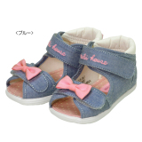 代购 日本高端品牌MIKIHOUSE 粉嫩蝴蝶结 透气 宝宝凉鞋12.5-15cm