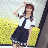 2016韩版春装少女海军风制服领带连衣裙高中学生可爱校服水手服裙