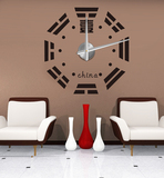 天普超大尺寸3d时尚创意挂钟客厅现代个性时钟单面电池金属1kg