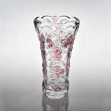 彩色水晶玻璃花瓶 时尚简约台面花瓶大号 富贵竹百合兰花瓶