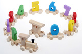 包邮木质玩具儿童益智数字小火车十二生肖拖拉幼儿早教模型积木