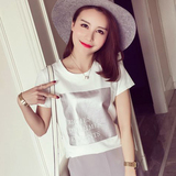 2016夏季新款韩版女装宽松大码印花字母半袖上衣学生短袖t恤女潮