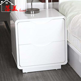 白色亮光烤漆床头柜个性组装收纳柜简约现代床边柜定制床边包邮