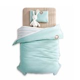 高档针织棉婴儿床上用品套件幼儿园新生宝宝纯棉三件套五件套全棉