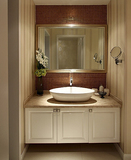 欧式美式浴室柜台上盆 实木卫浴柜洗脸盆柜组合洗漱台橡木落地柜