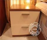 卧室实木床头柜可定制组装 简约现代特价储物柜卧室 无门人造板胶