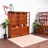 中式简约射灯玻璃柜展示柜 书架陈列柜茶叶珠宝柜实木 榆木复古