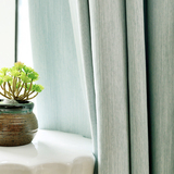 简约现代纯色成品窗帘布料 卧室客厅书房定制遮光隔热加厚飘窗jm