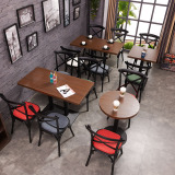 铁艺复古餐椅 咖啡厅西餐厅桌椅组合 茶餐厅奶茶甜品店星巴克桌椅