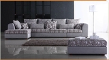 全友家私 家居正品 纯布艺布洛克沙发 转角现代L型沙发热销21307H