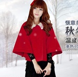 2014秋季风衣韩版甜美短款毛呢斗篷披肩外套蝙蝠袖女呢子潮热卖