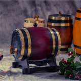 5L 橡木桶装饰桶木质道具酒桶木制啤酒桶立式木制葡萄酒橡木酒桶