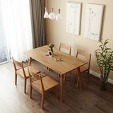北欧日式 北美白橡餐桌 全实木小户型桌子 原木色简约1.3/1.5米