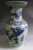 珍藏古玩古董 古瓷器 大清康熙年制老青花瓷器人物瓷器花瓶青花瓶