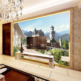 欧式城堡风景风光大型壁画简约现代客厅电视背景墙纸卧室装饰壁纸