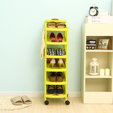 欧润哲 绿色塑料六层组合立式鞋架 多层创意鞋子收纳架简易鞋柜