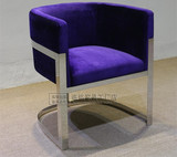 现代单人沙发椅欧式形象椅设计师靠背椅卧室皮椅子客厅休闲椅3826