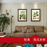 美式装饰画 沙发背景墙客厅壁画餐厅挂画 欧式卧室有框画花卉植物