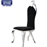 宜可宅配高档新古典餐椅简约现代酒店椅黑色布艺餐椅家用欧式桌椅
