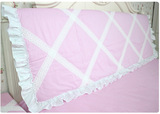 韩式布艺全棉床头套粉色玫红色夹棉床头罩床头软包可定做尺寸包邮