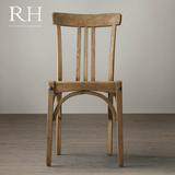 美式实木复古餐椅法式做旧椅子欧式餐椅酒店咖啡厅椅橡木实木椅子