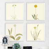 现代简约小清新绿客厅装饰画餐厅墙画植物花卉小组合画四拼