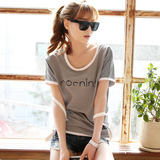 韩版女装夏季打底短袖t恤女中长款新款潮宽松上衣服学生小衫大码