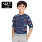 M&S/马莎童装 小男童1至7岁汽车图案卫衣 T883403S