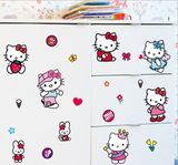2016新品特大号Hello Kitty 凯蒂猫儿童房墙贴纸贴画 女孩 衣柜冰