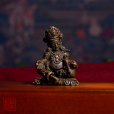 〓尼泊尔风格〓明代 黄财神老佛像 浑厚又不失精美 随身佛 寸佛