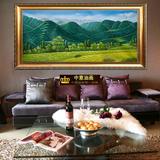 绿树山林欧式客厅油画纯手绘大靠山风景办公室巨人山家居装饰画