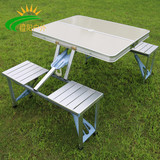 户外桌椅套装野外便携式可折叠野餐桌子铝合金折叠桌椅套装展业桌