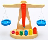 儿童木制天枰玩具 蒙氏教具 宝宝早教益智力平衡游戏 天平