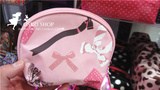 日本大创DAISO正品代购 半圆形蝴蝶结贝壳化妆包迷你零钱包手拿包