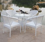 藤椅三件套阳台桌椅茶几五件套户外白色餐桌椅子休闲家具特价促销