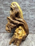 天然崖柏根雕木雕精品摆件手工雕刻高档工艺礼品弥勒佛