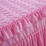 床头罩申牟韩式家纺爱心夹棉蕾丝床裙加棉单件床罩加厚床围单件