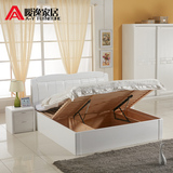 暧逸卧室中式实木床1.8米双人床 1.5m储物高箱床环保白色简约婚床