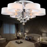 大气圆形现代简约客厅水晶吸顶灯具 温馨浪漫卧室遥控LED吸顶灯