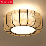 现代新中式吸顶灯古典卧室书房餐厅手绘灯具布艺圆形茶楼酒店灯饰