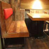 美式复古做旧铁艺水管实木餐桌 休闲酒吧咖啡厅卡座沙发桌椅组合