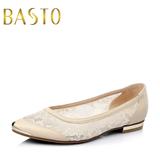 BASTO/百思图春季商场同款浅口尖头方跟低跟女单鞋女鞋TQH34AQ5
