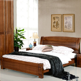 实木床2米2.2米大床现代中式双人床2.4米加大加宽公主床包邮定制
