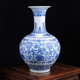 景德镇陶瓷器 现代时尚青花瓷花瓶装饰品摆设 工艺品家饰客厅摆件