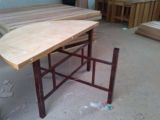 圆台面折架 圆桌面折叠餐桌桌脚 实木桌面对折圆台面桌子脚架伸缩