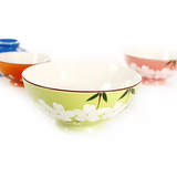 日式樱花单碗五彩釉下彩陶瓷碗韩式米饭饭碗4.5寸碗
