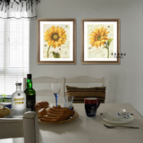 美式田园风格装饰画客厅卧室沙发墙美式乡村挂画清新植物 向日葵
