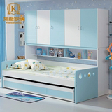 儿童衣柜床组合童床储物床高低床上下床双层床子母床高箱带柜床